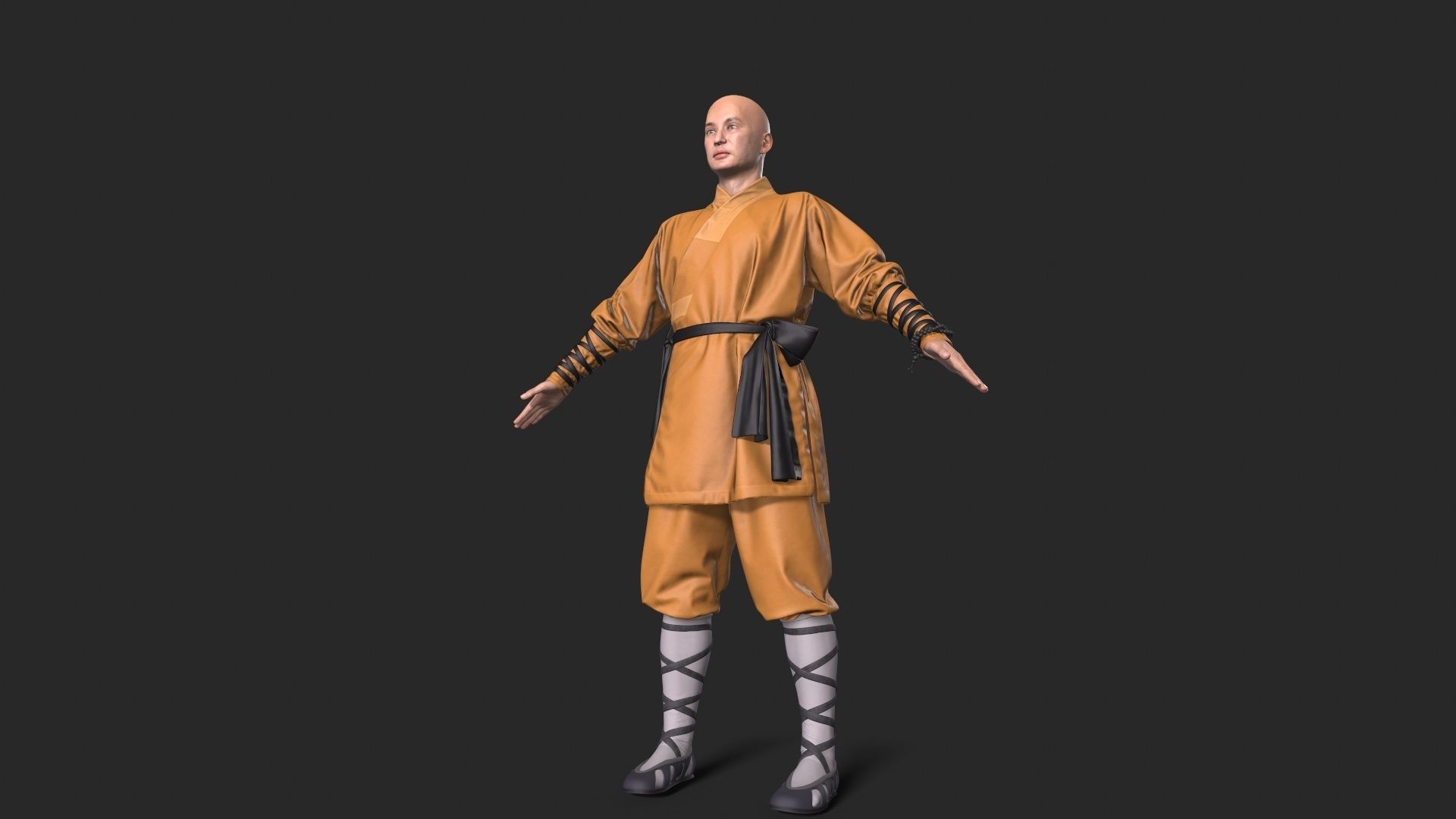 monks  Low-poly 3D model_1