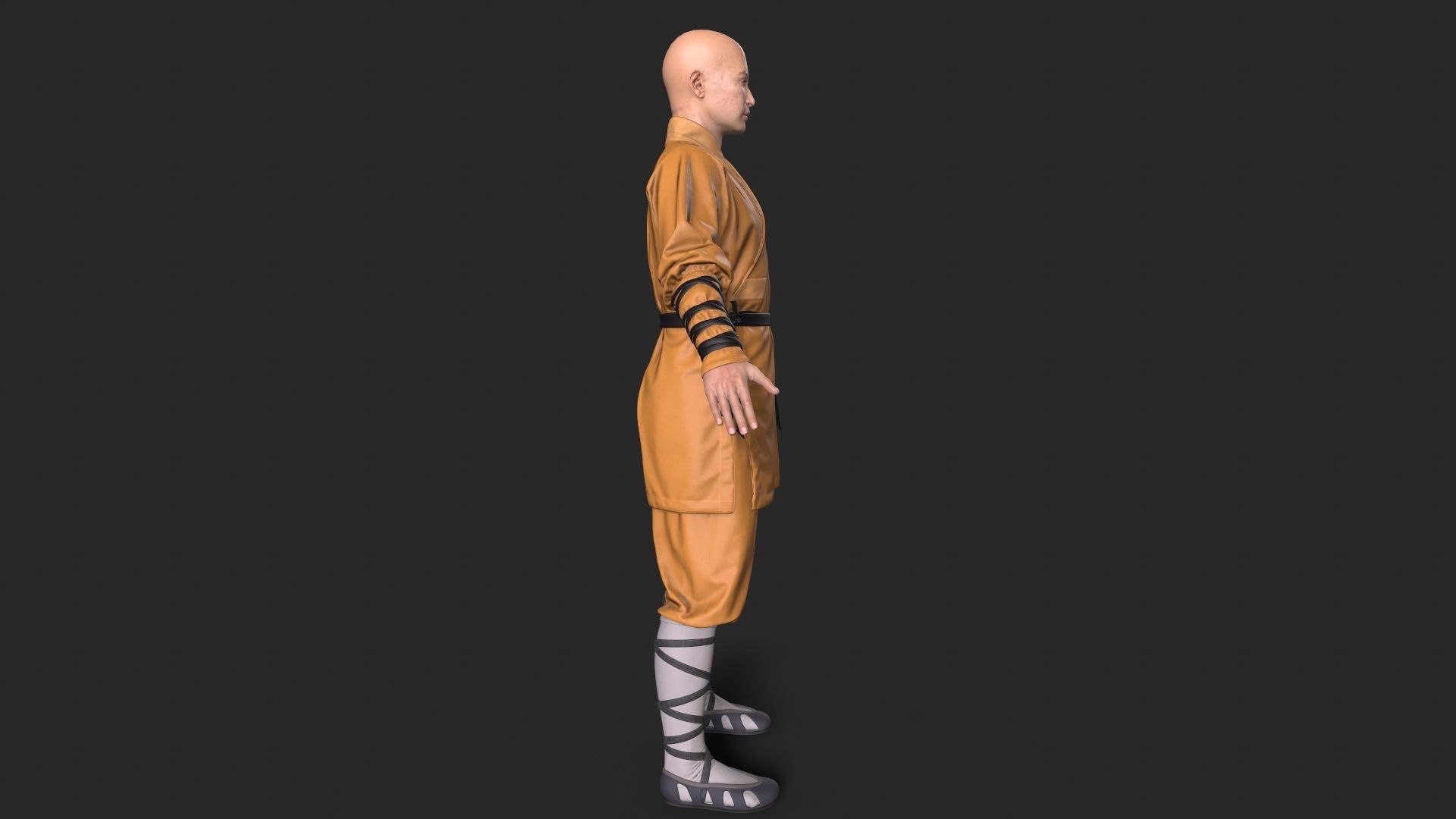 monks  Low-poly 3D model_2