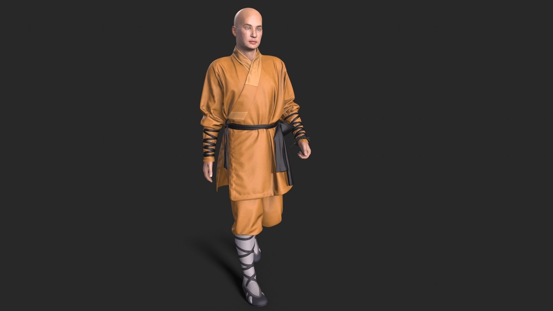 monks  Low-poly 3D model_4