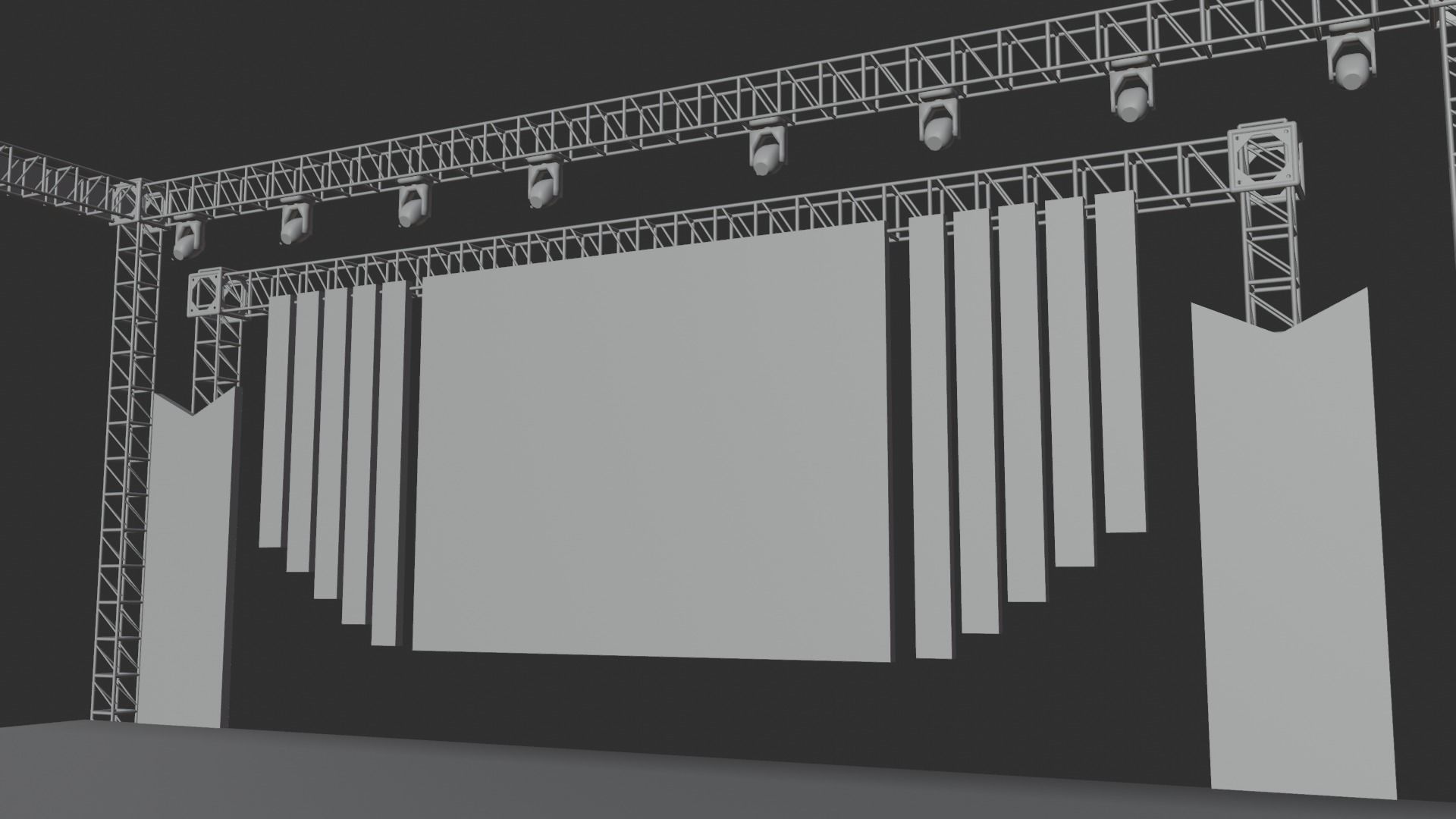 Entertainment Concert Event Stage 3D Model with Lights 3D model_23
