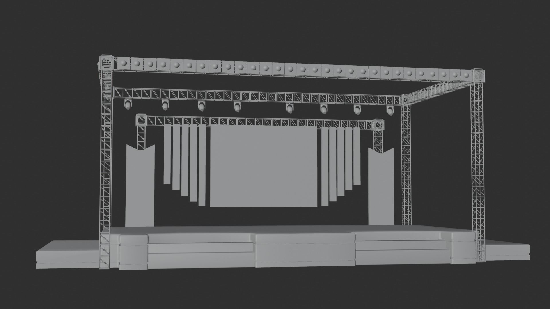 Entertainment Concert Event Stage 3D Model with Lights 3D model_19
