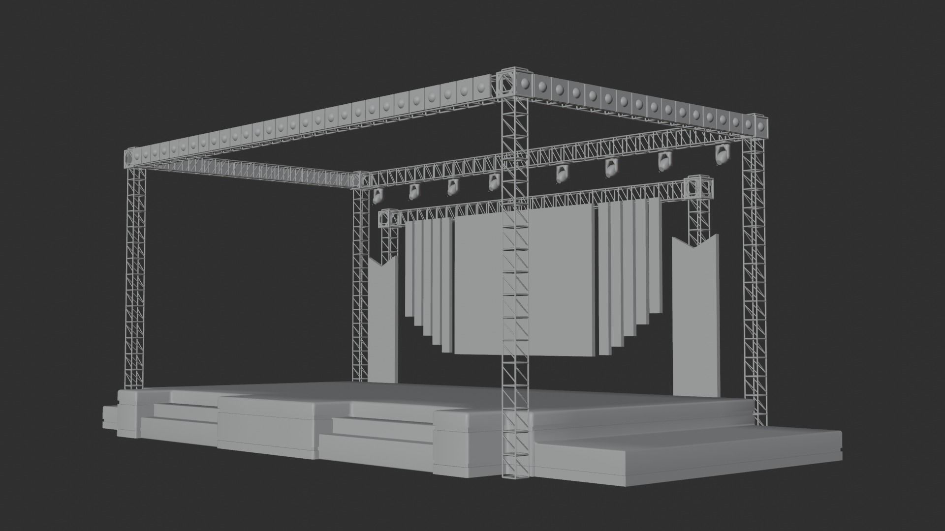Entertainment Concert Event Stage 3D Model with Lights 3D model_20