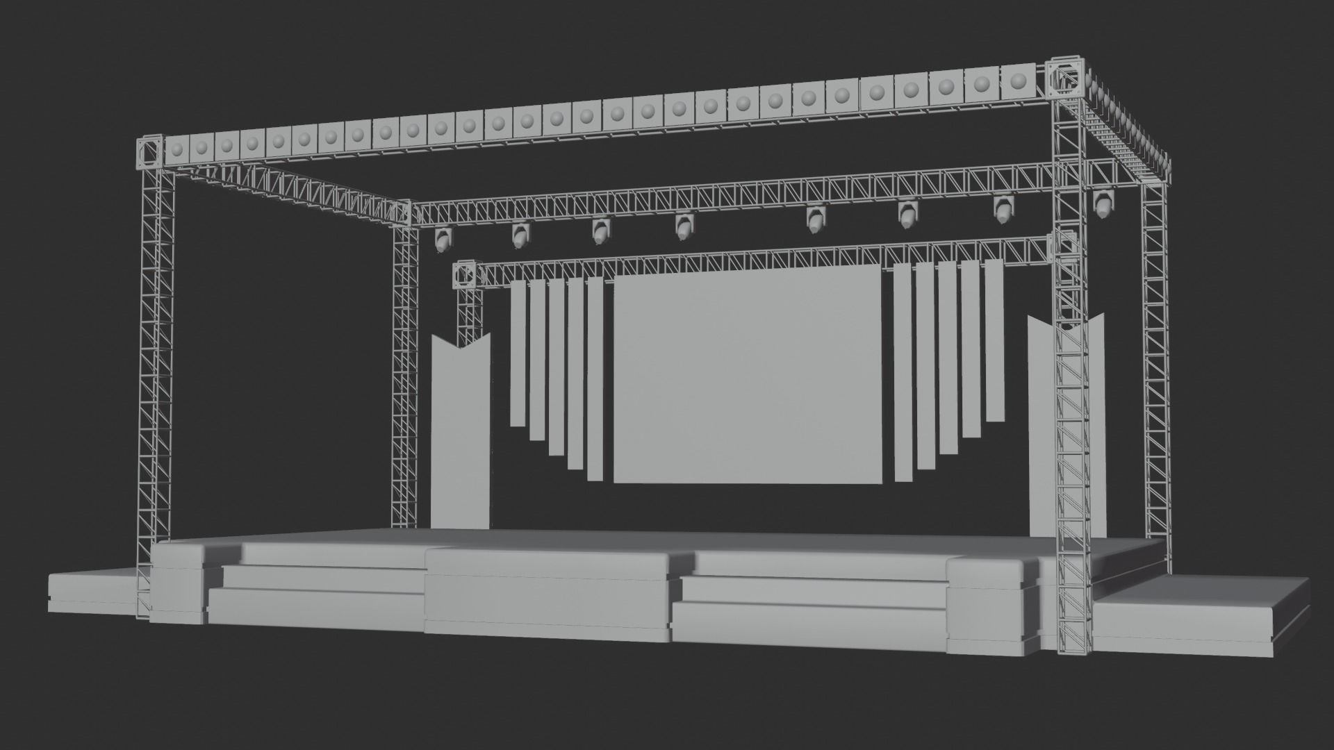 Entertainment Concert Event Stage 3D Model with Lights 3D model_18