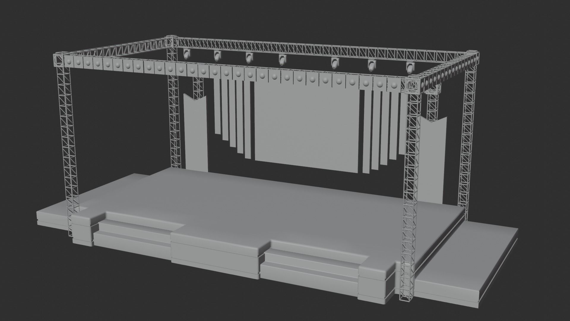 Entertainment Concert Event Stage 3D Model with Lights 3D model_21