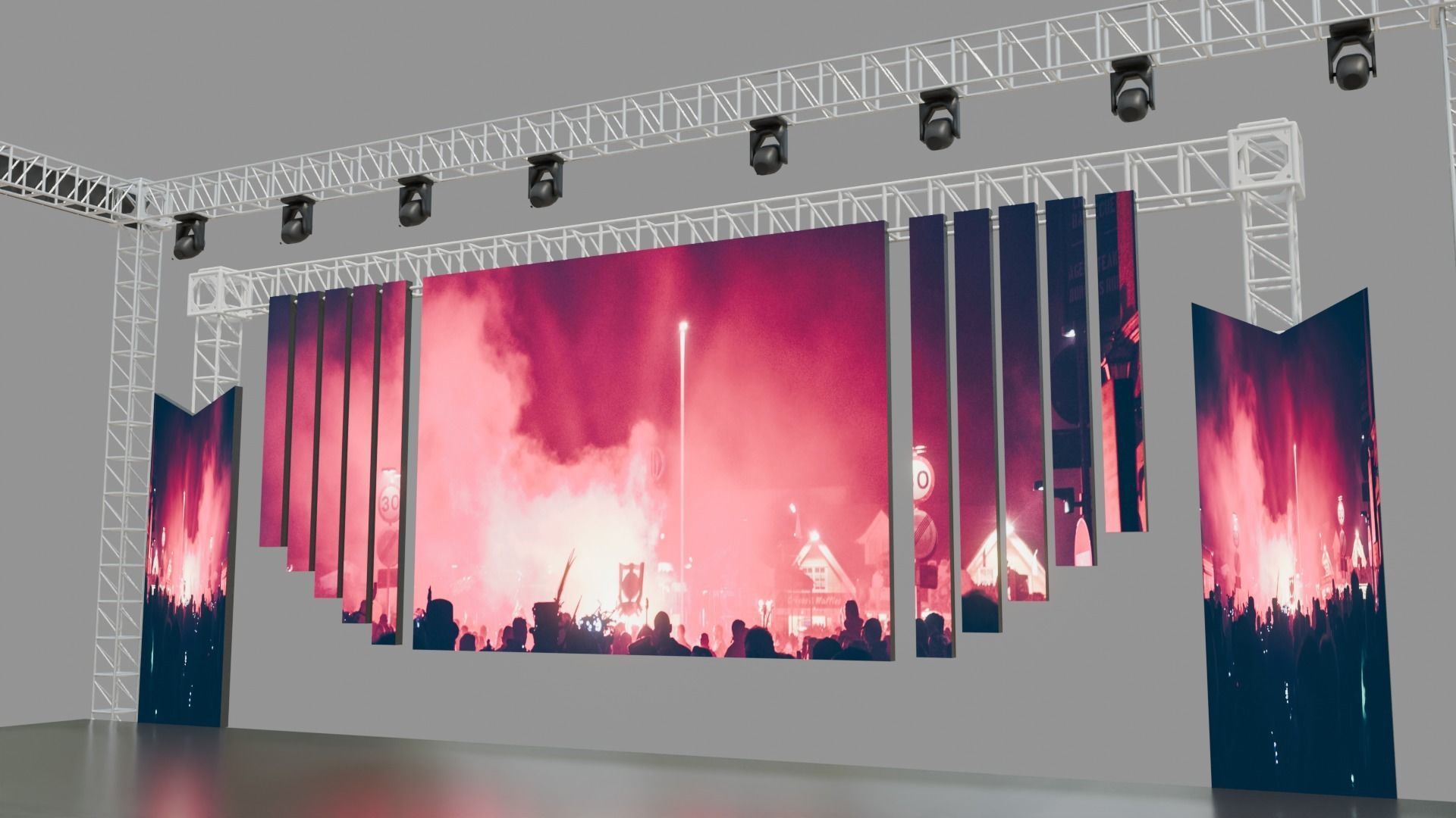 Entertainment Concert Event Stage 3D Model with Lights 3D model_15