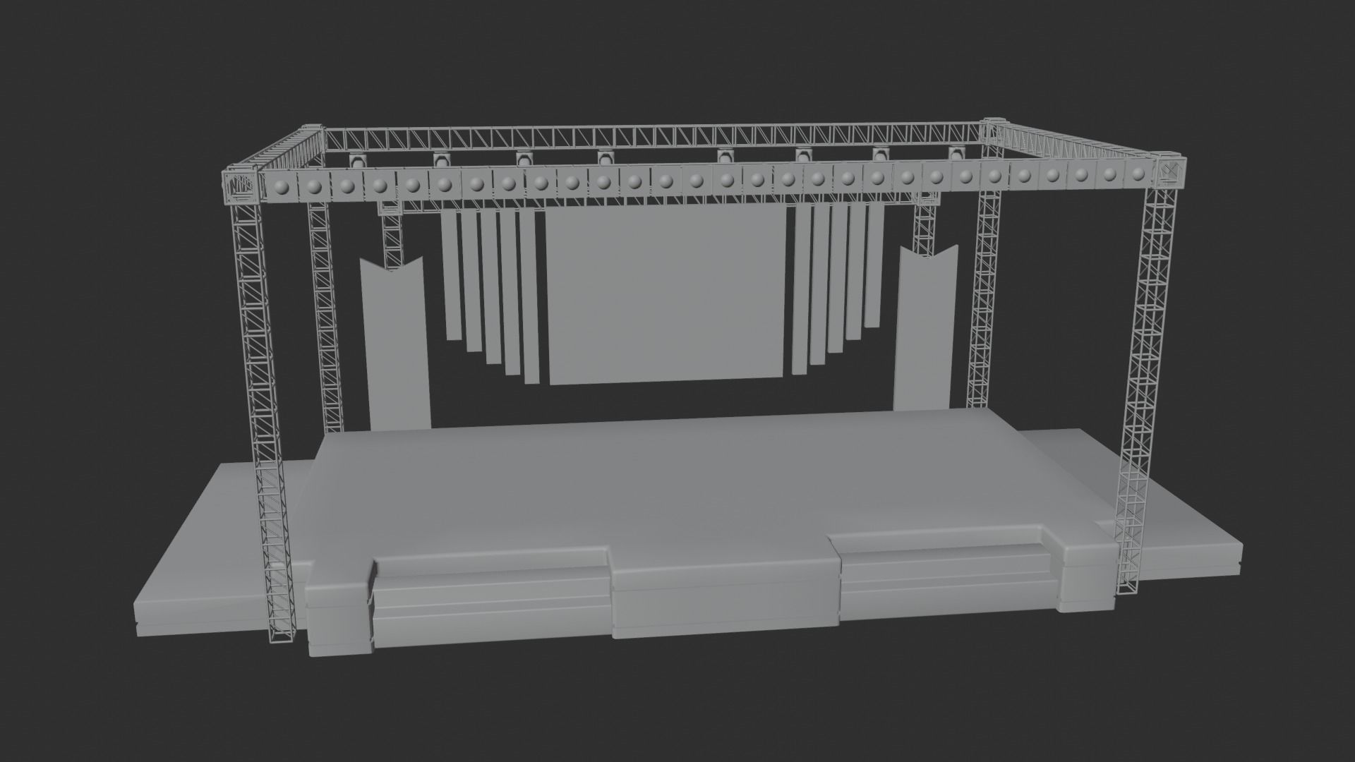 Entertainment Concert Event Stage 3D Model with Lights 3D model_25