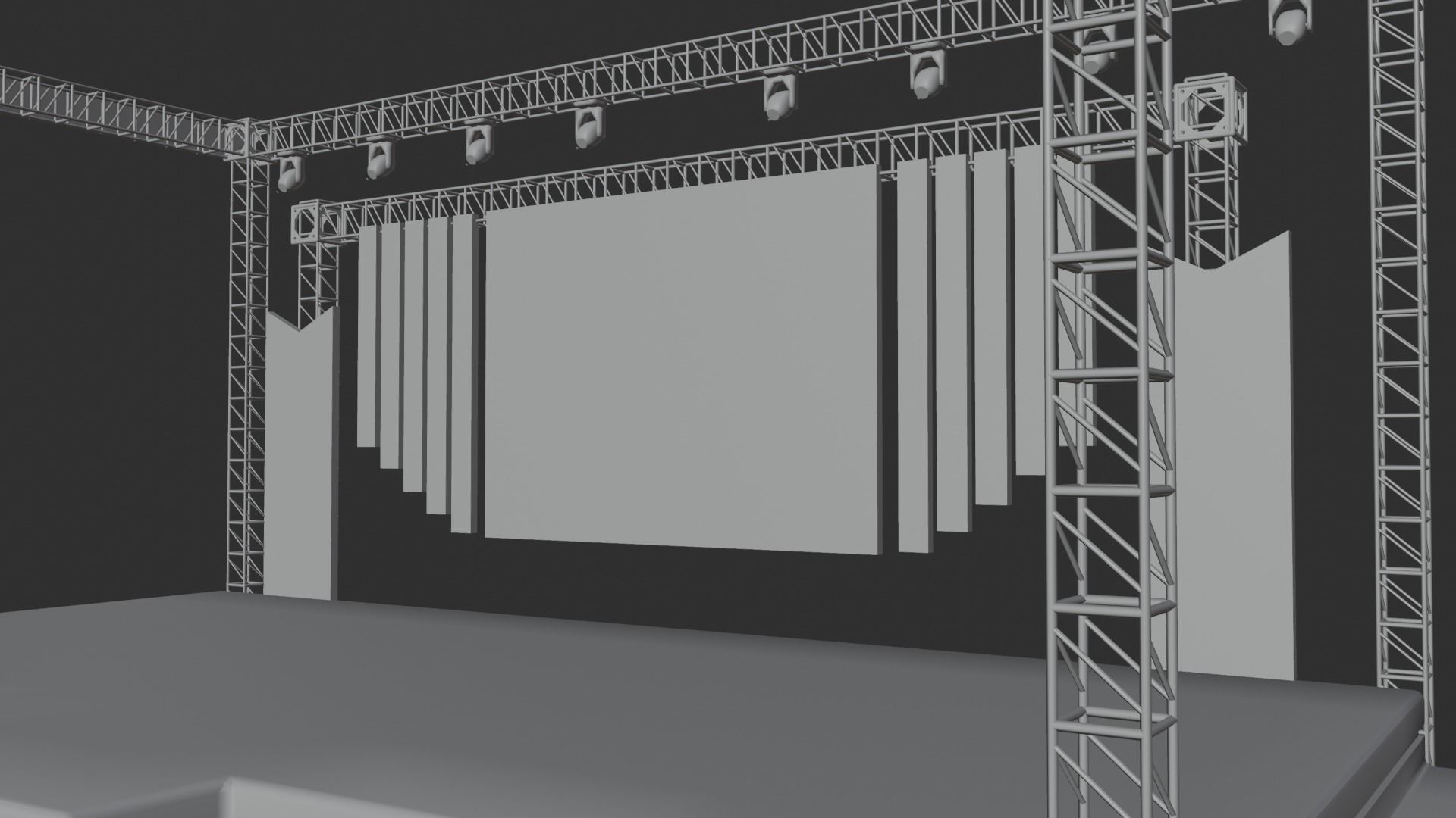 Entertainment Concert Event Stage 3D Model with Lights 3D model_24