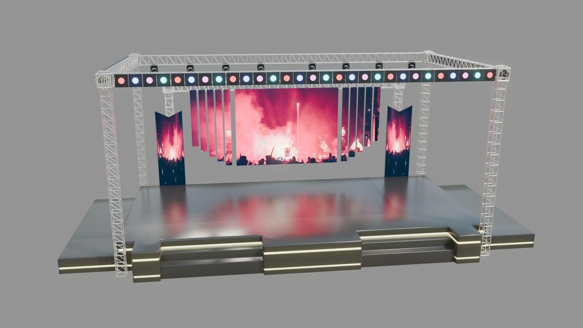 Entertainment Concert Event Stage 3D Model with Lights 3D model_17