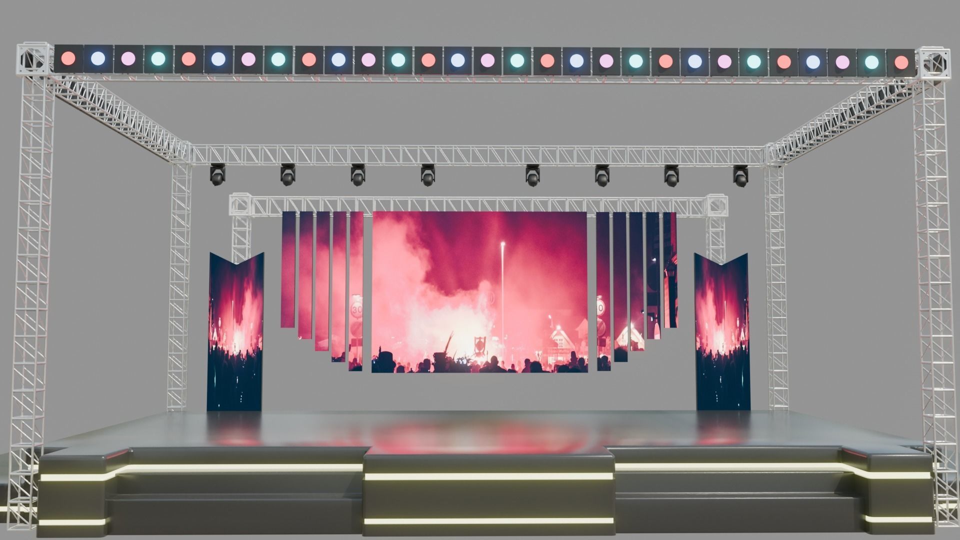 Entertainment Concert Event Stage 3D Model with Lights 3D model_14
