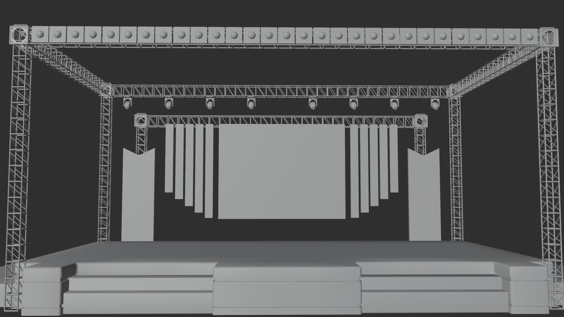 Entertainment Concert Event Stage 3D Model with Lights 3D model_22