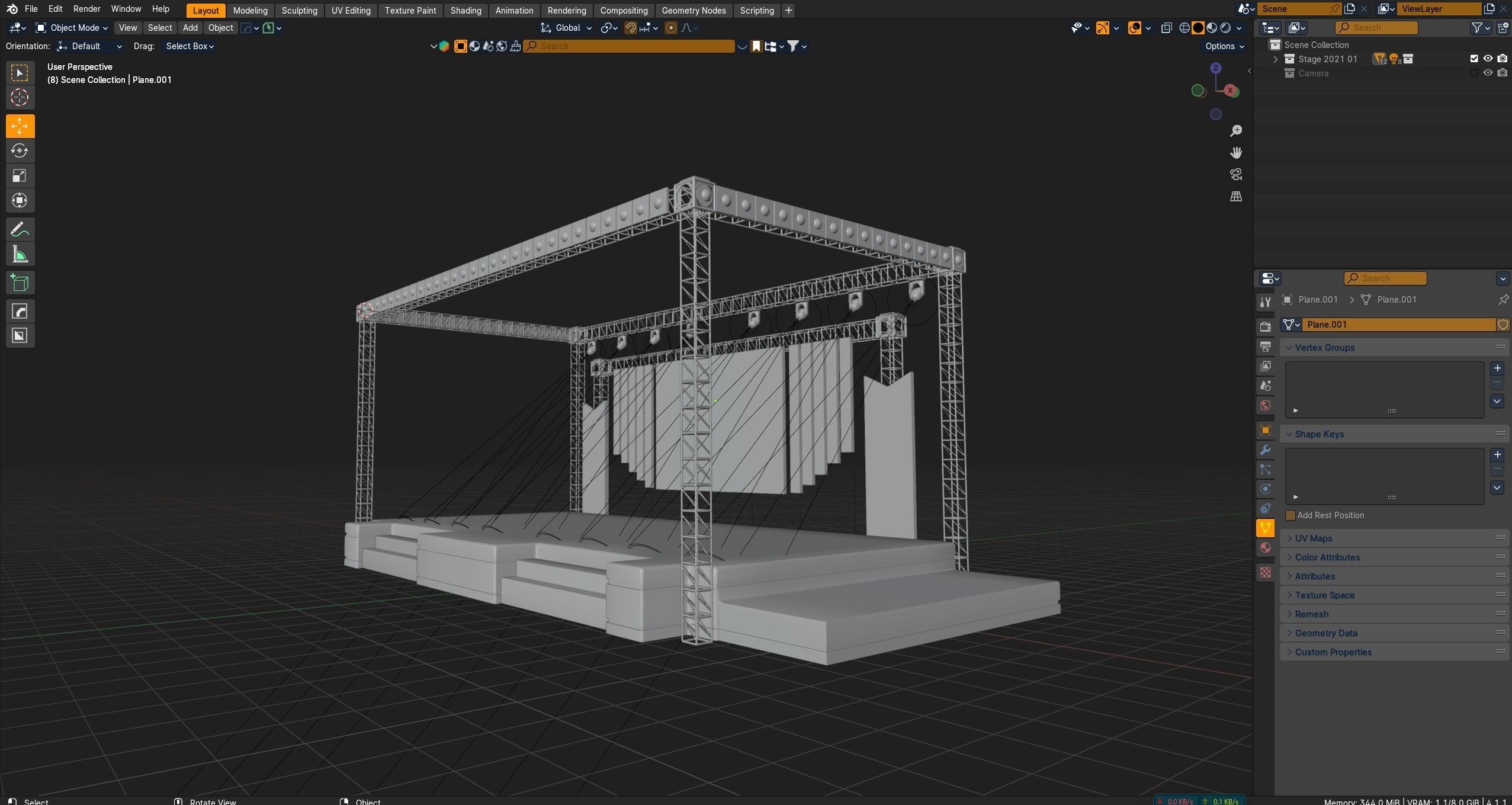 Entertainment Concert Event Stage 3D Model with Lights 3D model_29