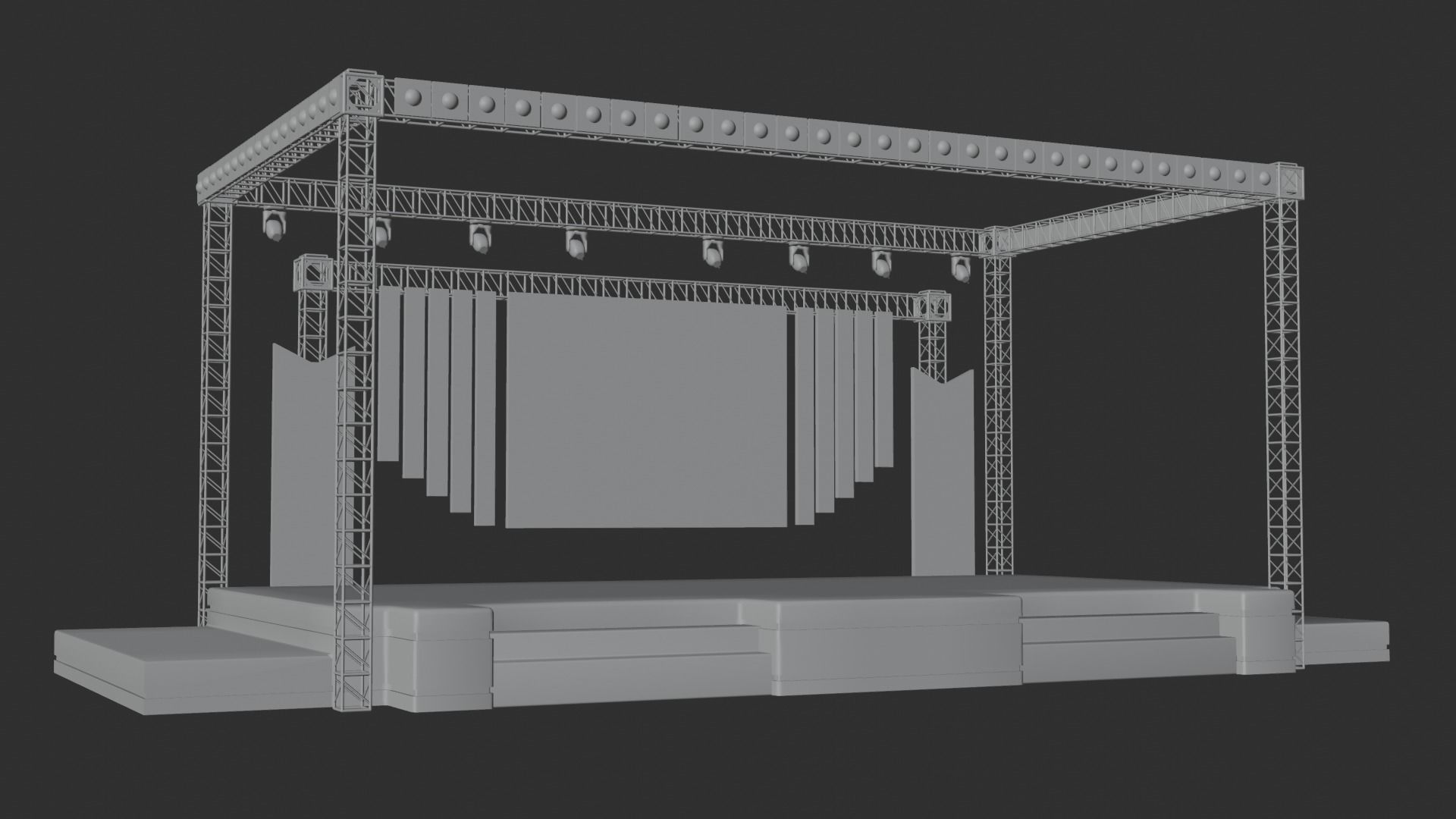 Entertainment Concert Event Stage 3D Model with Lights 3D model_26
