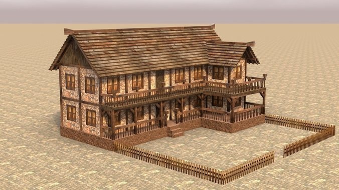 Medieval house fifteen 12 Low-poly 3D model