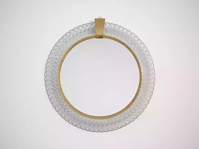 Italian Murano Carlo Scarpa Wall Mirror for Venini