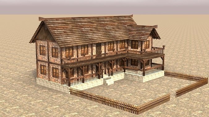 Medieval house fifteen 11 Low-poly 3D model