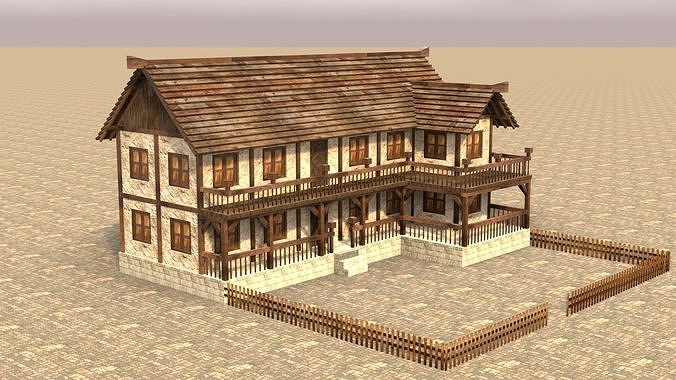 Medieval house fifteen 10 Low-poly 3D model