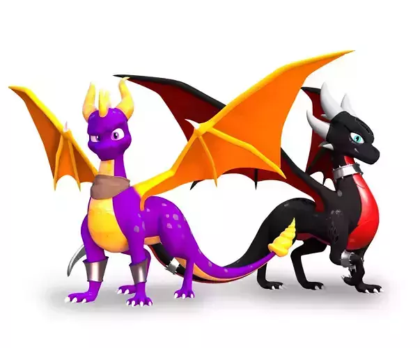 Spyro and Cynder Reboot Models Low-poly 3D model