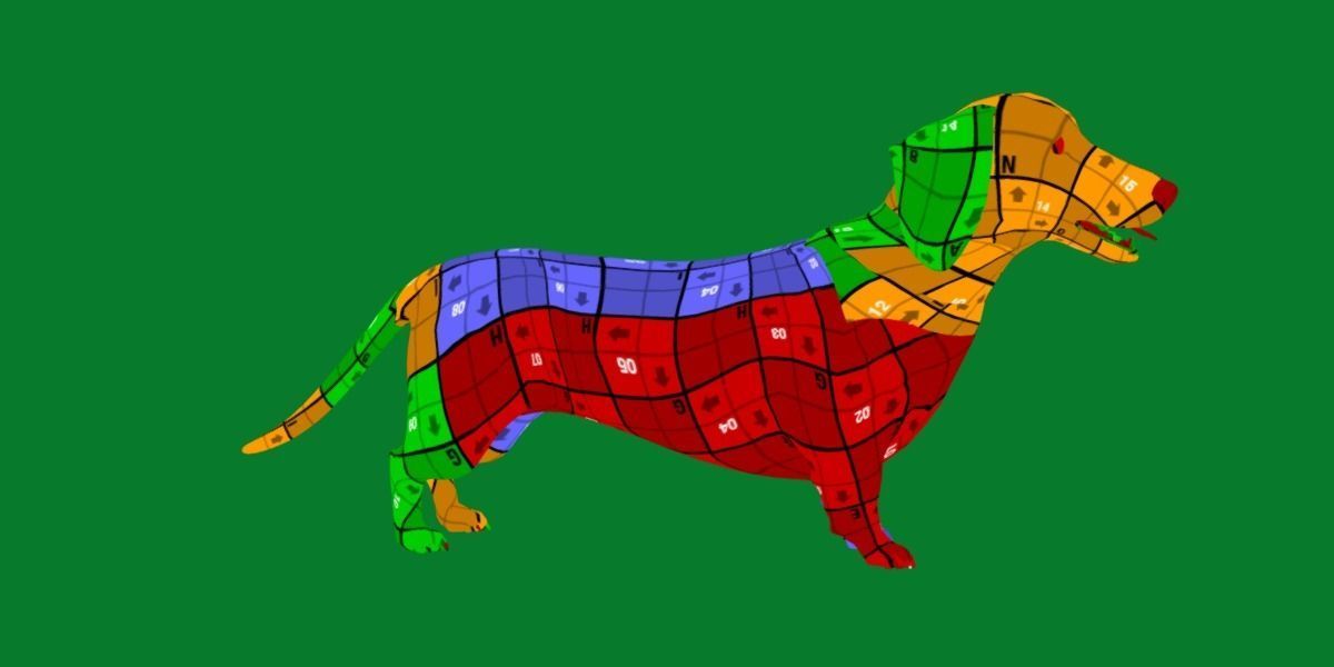 Wiener Dog Low-poly 3D model_11