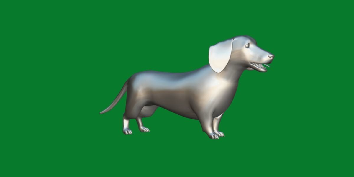 Wiener Dog Low-poly 3D model_6