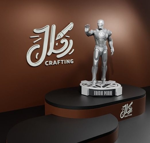 IRON MAN STATUE WITH BASE - HIGH DETAIL 3D PRINT MODEL 3D print model