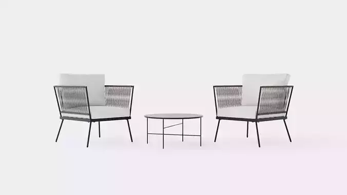 Salerno Cafe Set Low-poly 3D model