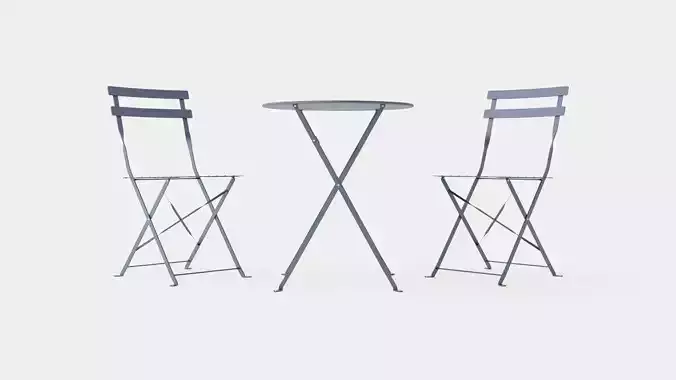 Osaka Cafe Set Blue Low-poly 3D model