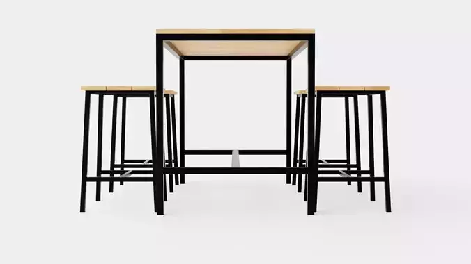 Lorca Non-wood Cafe Set Low-poly 3D model