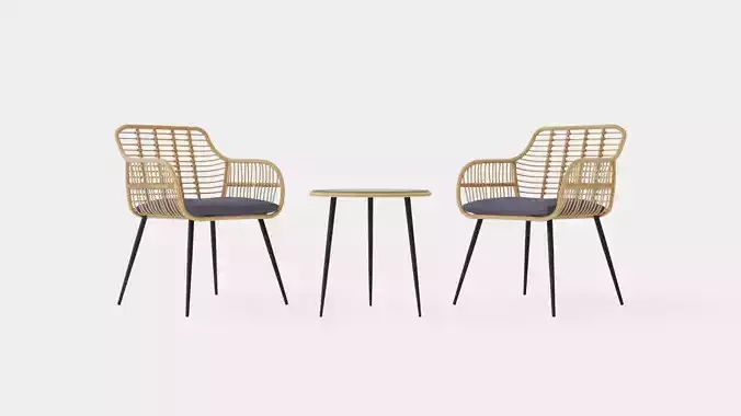 Juana Cafe Set Nature Low-poly 3D model