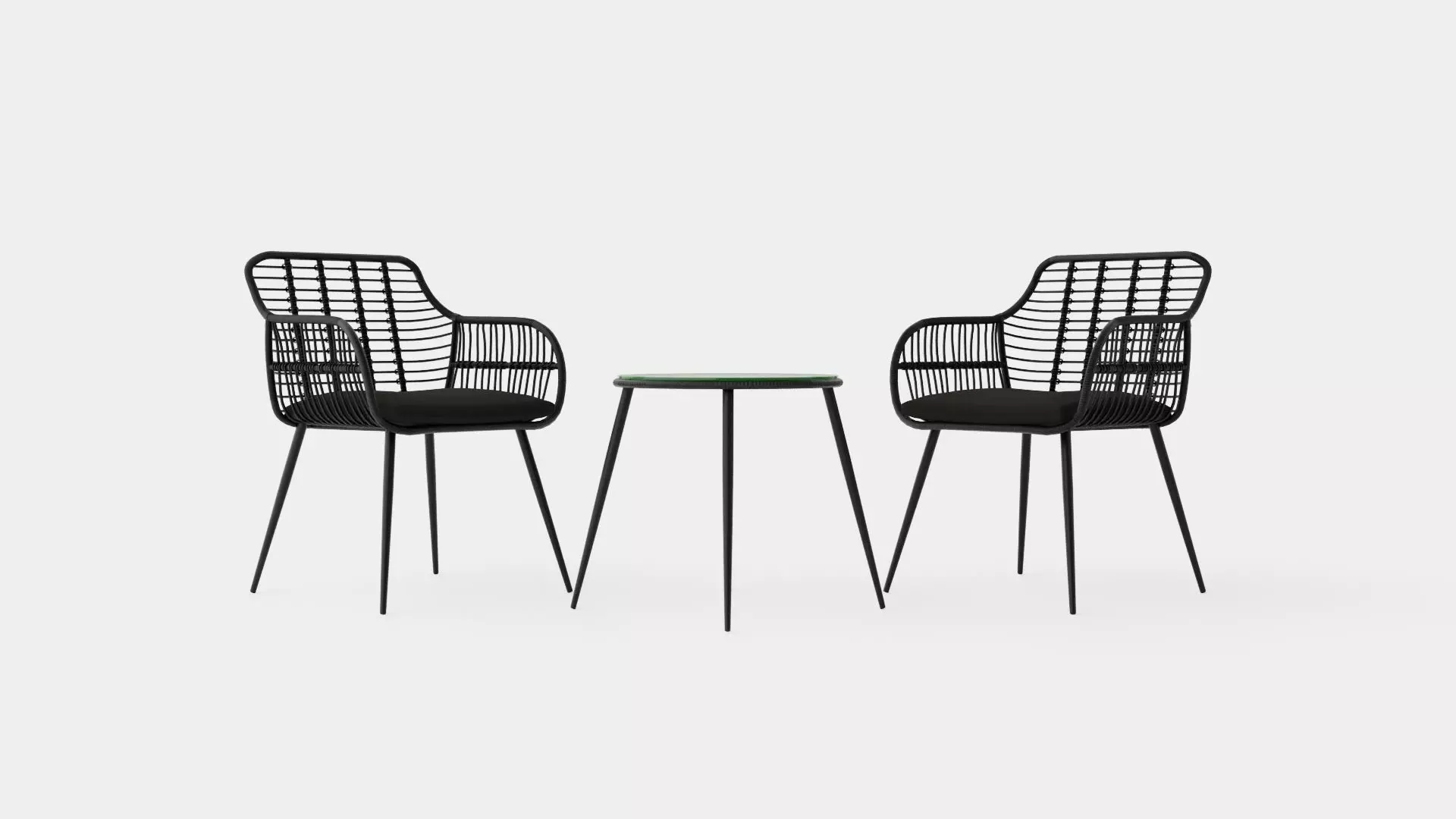 Juana Cafe Set Black Low-poly 3D model
