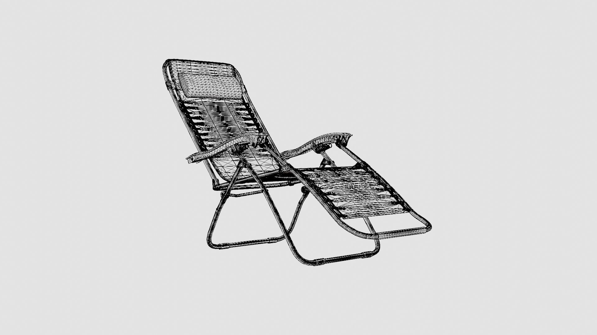 Hannover Relax Chair Grey Low-poly 3D model_7