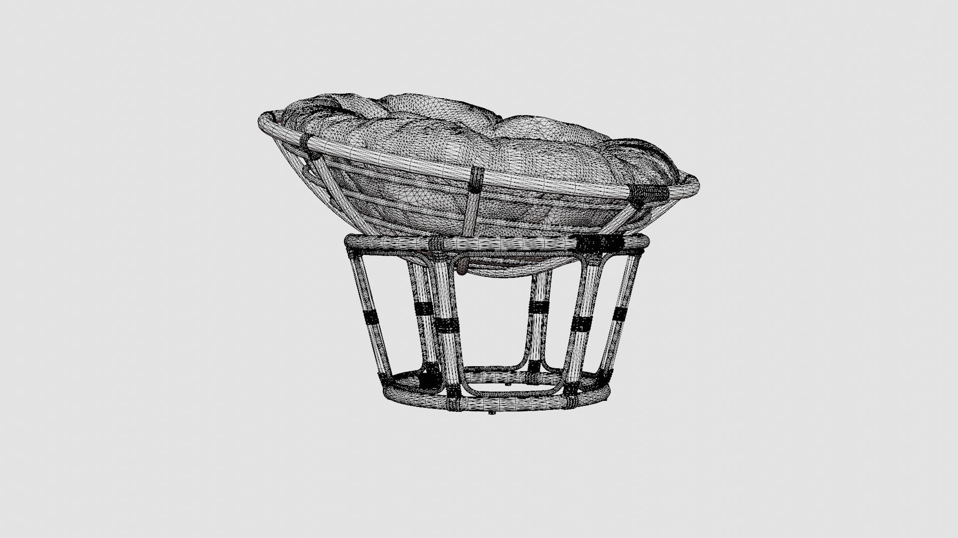 Giovanni Papasan Chair Low-poly 3D model_7