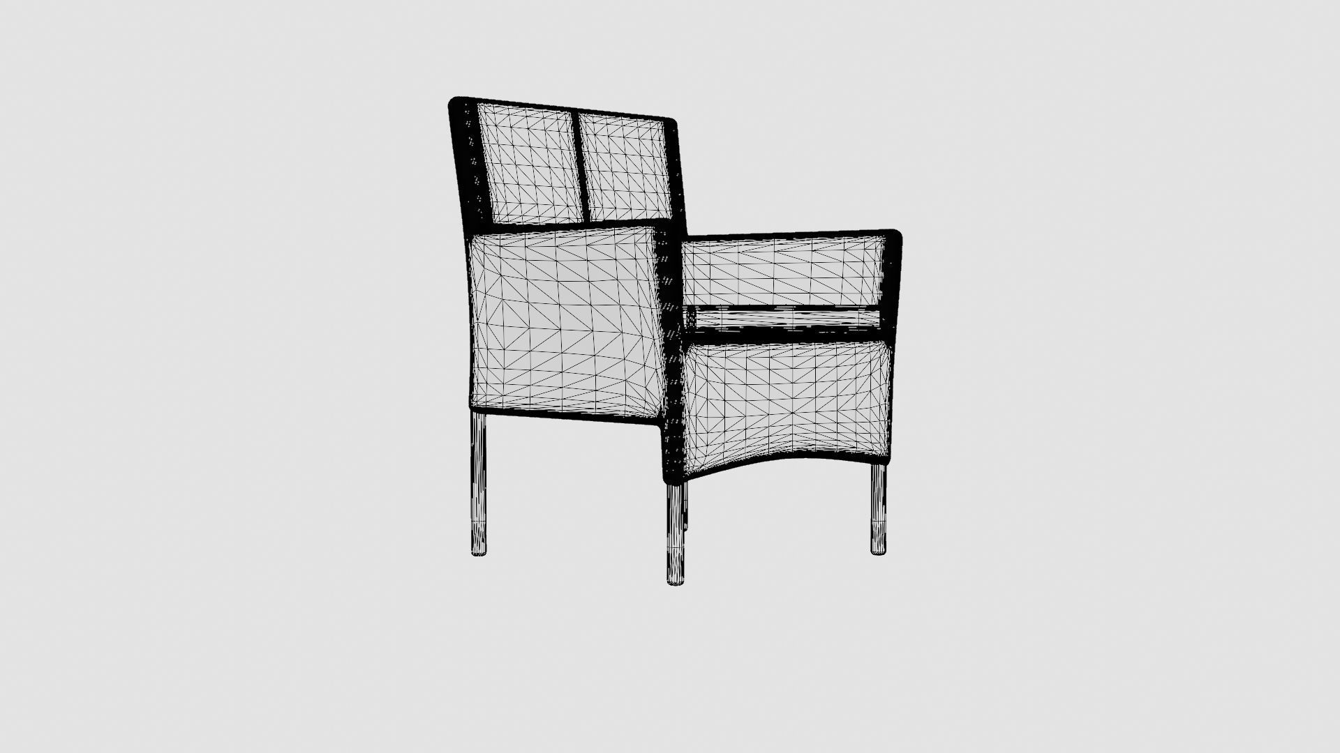 Telese Dining Chair Low-poly 3D model_7