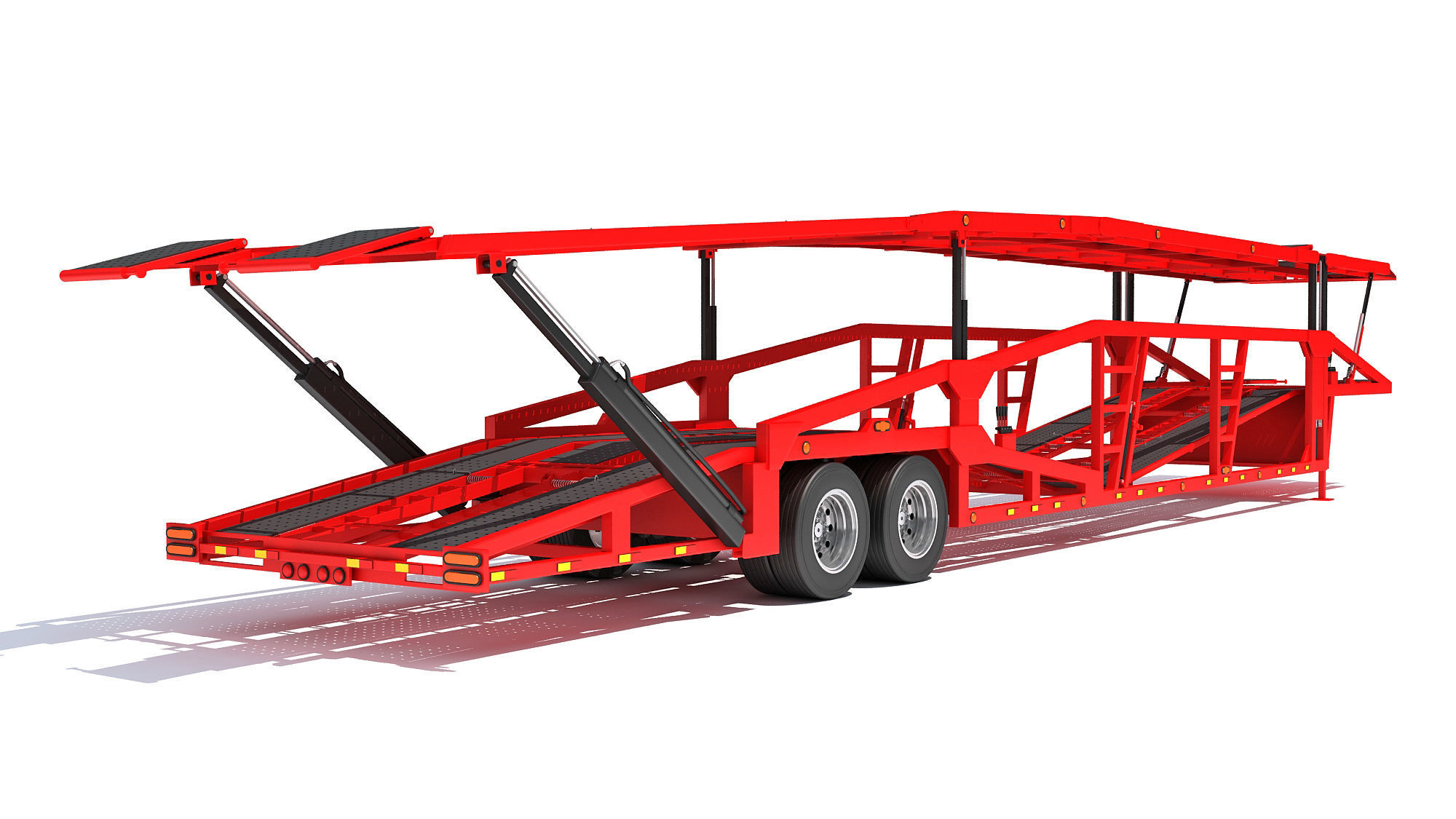 Car Carrier Trailer 3D model_5