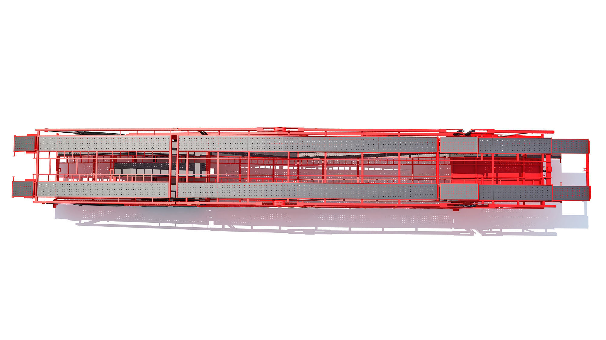 Car Carrier Trailer 3D model_12