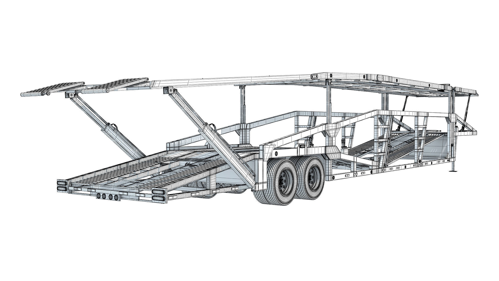 Car Carrier Trailer 3D model_15
