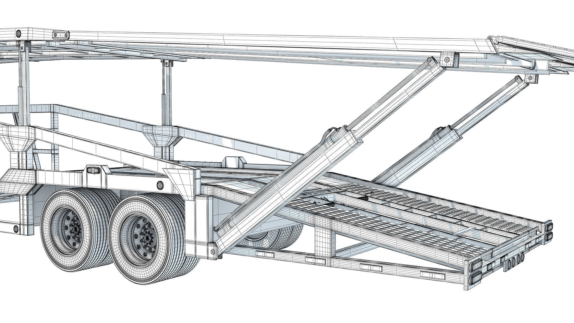 Car Carrier Trailer 3D model_17