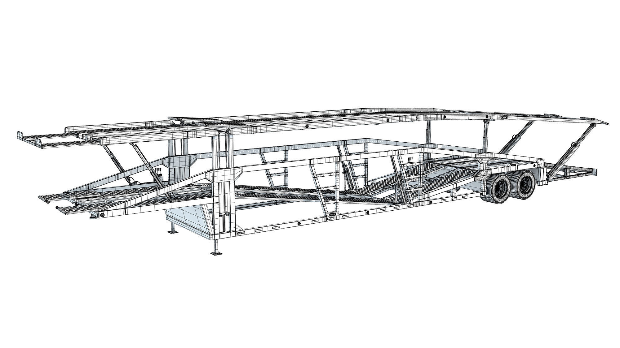 Car Carrier Trailer 3D model_13