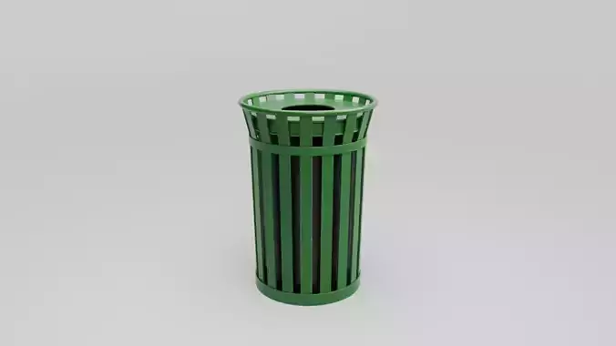 Park Trashcan with 4K and 2K Textures Low-poly 3D model