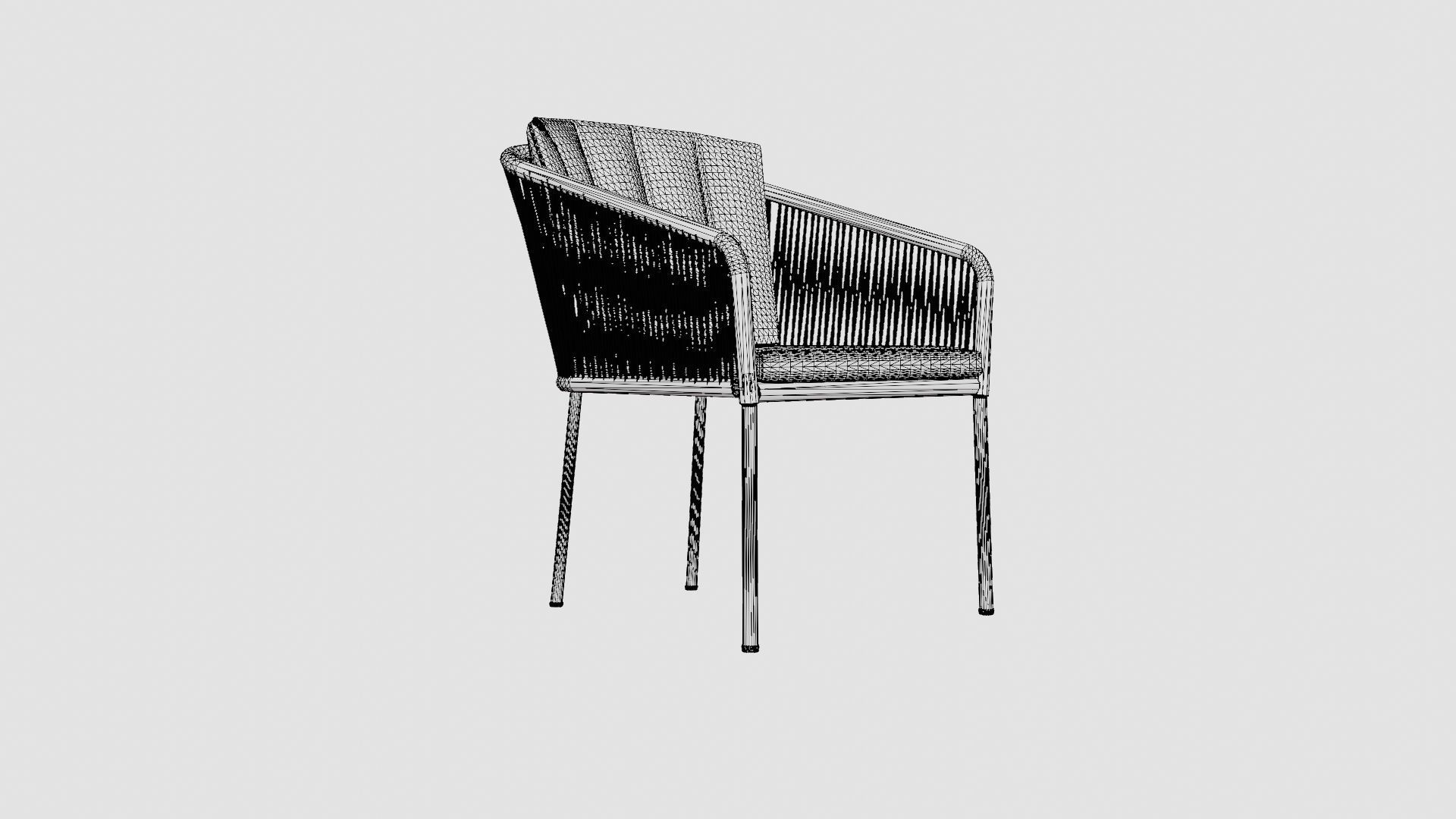 Naxos Dining Chair Low-poly 3D model_7