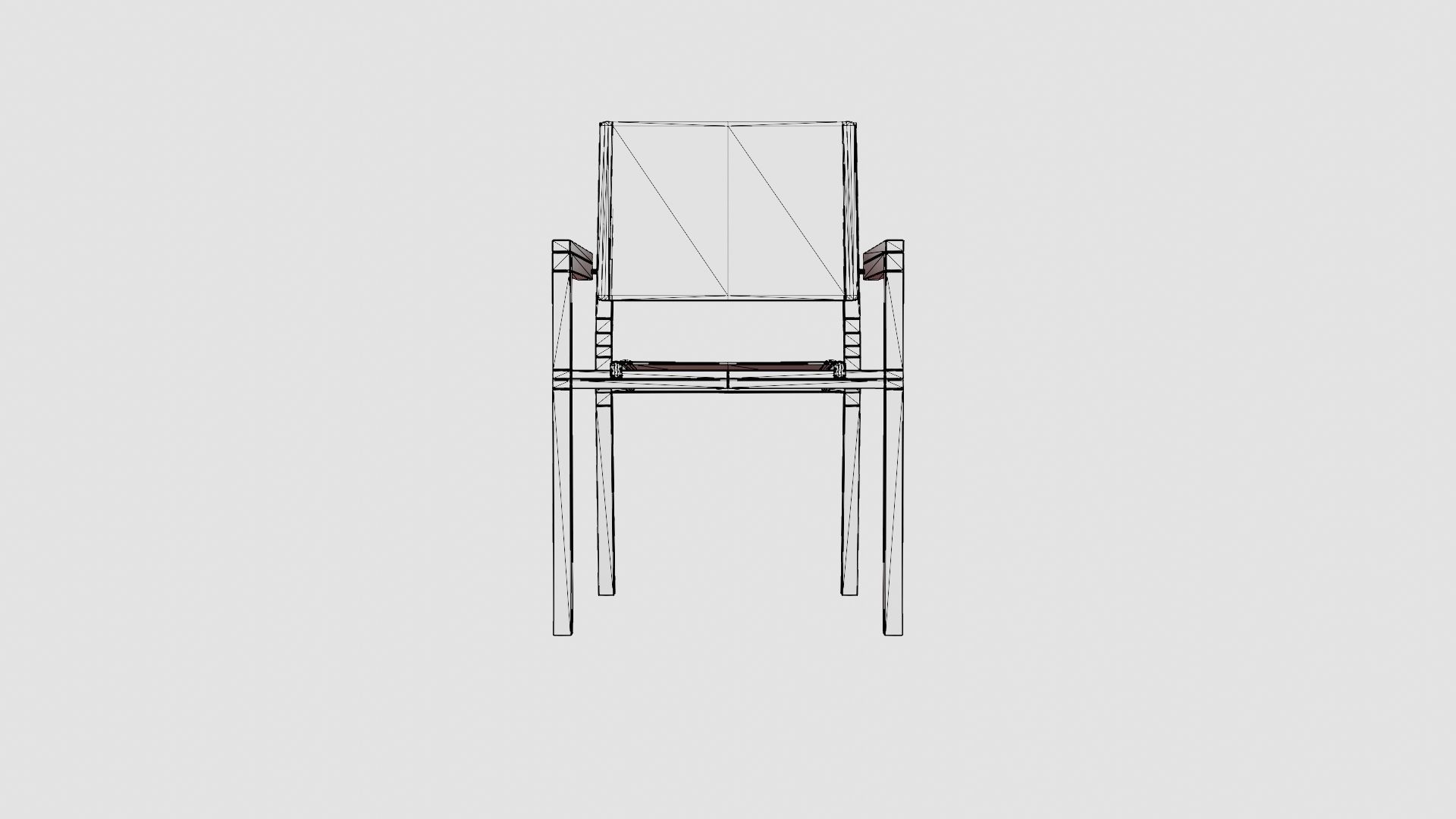 Darvin Non-wood Dining Chair Low-poly 3D model_6