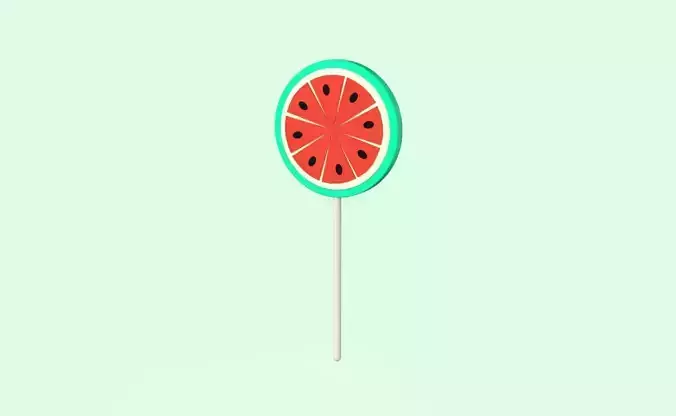Watermelon candy Low-poly 3D model
