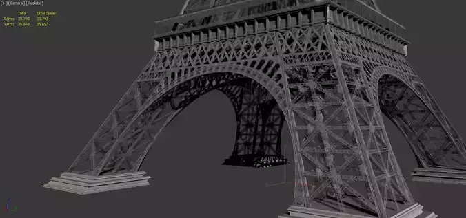 Low-poly Eiffel Tower Low-poly 3D model