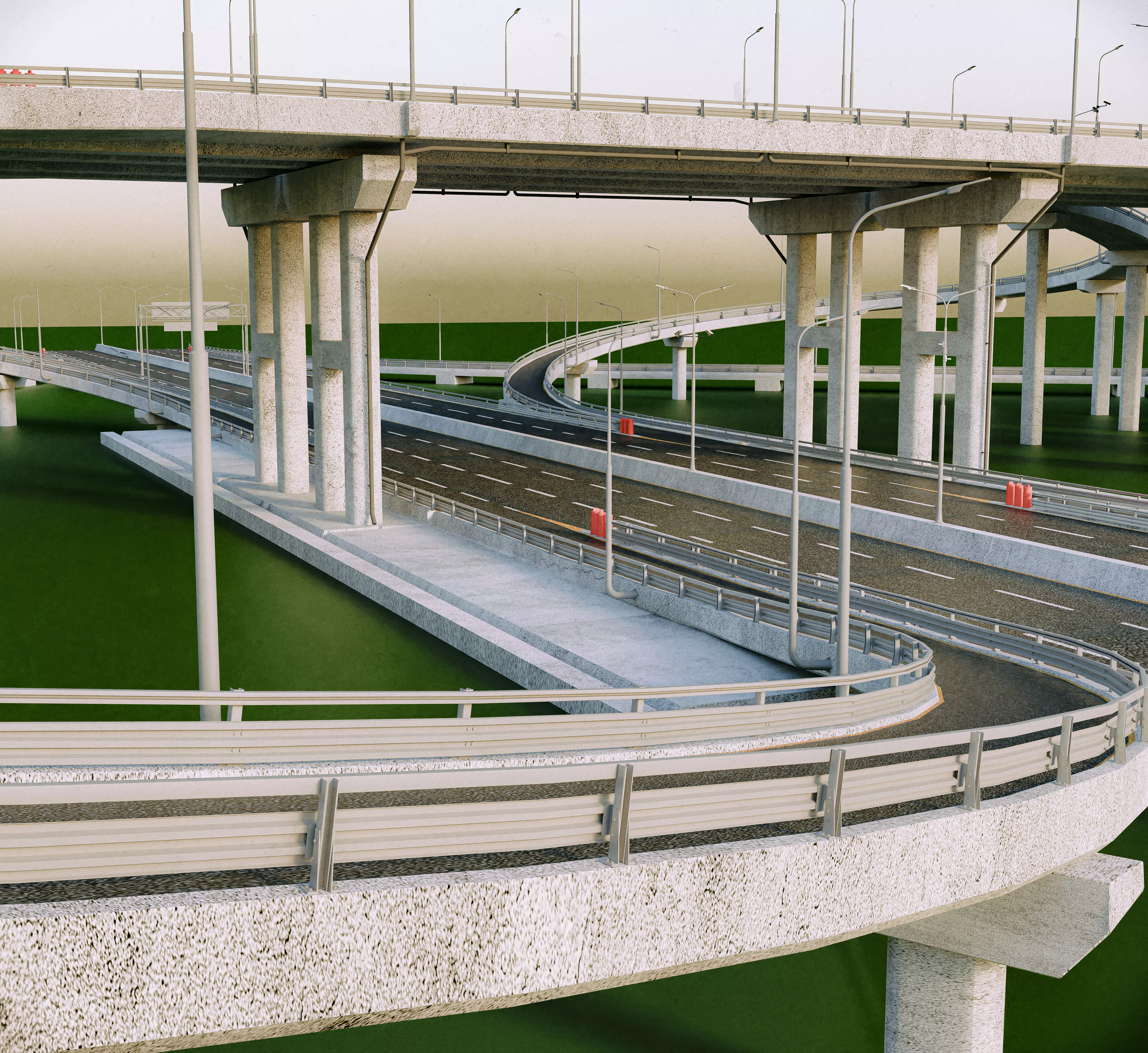 Set Highway Freeway 3D model_0