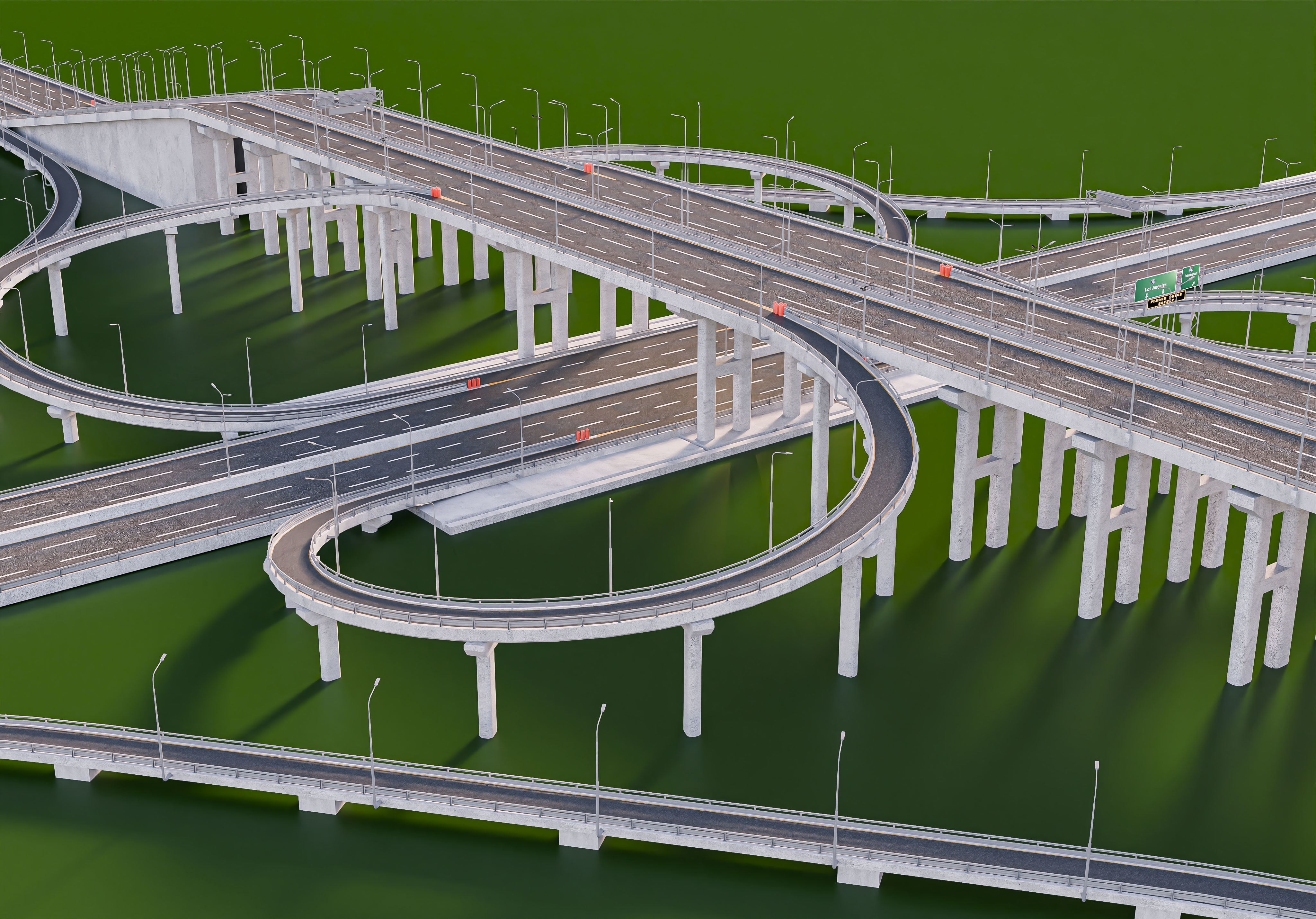 Set Highway Freeway 3D model_1
