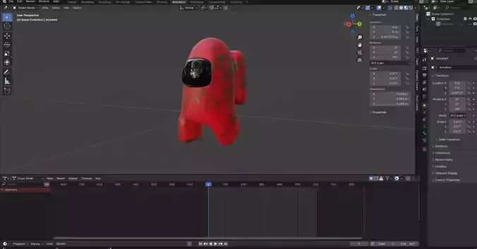 AMONG US MODEL Low-poly 3D model