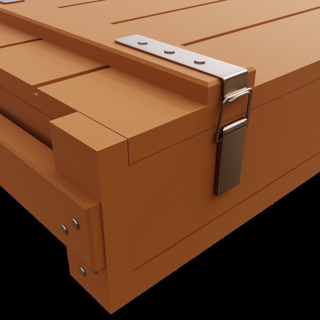 1-35 scale military style low wooden case for diorama 3D model_2