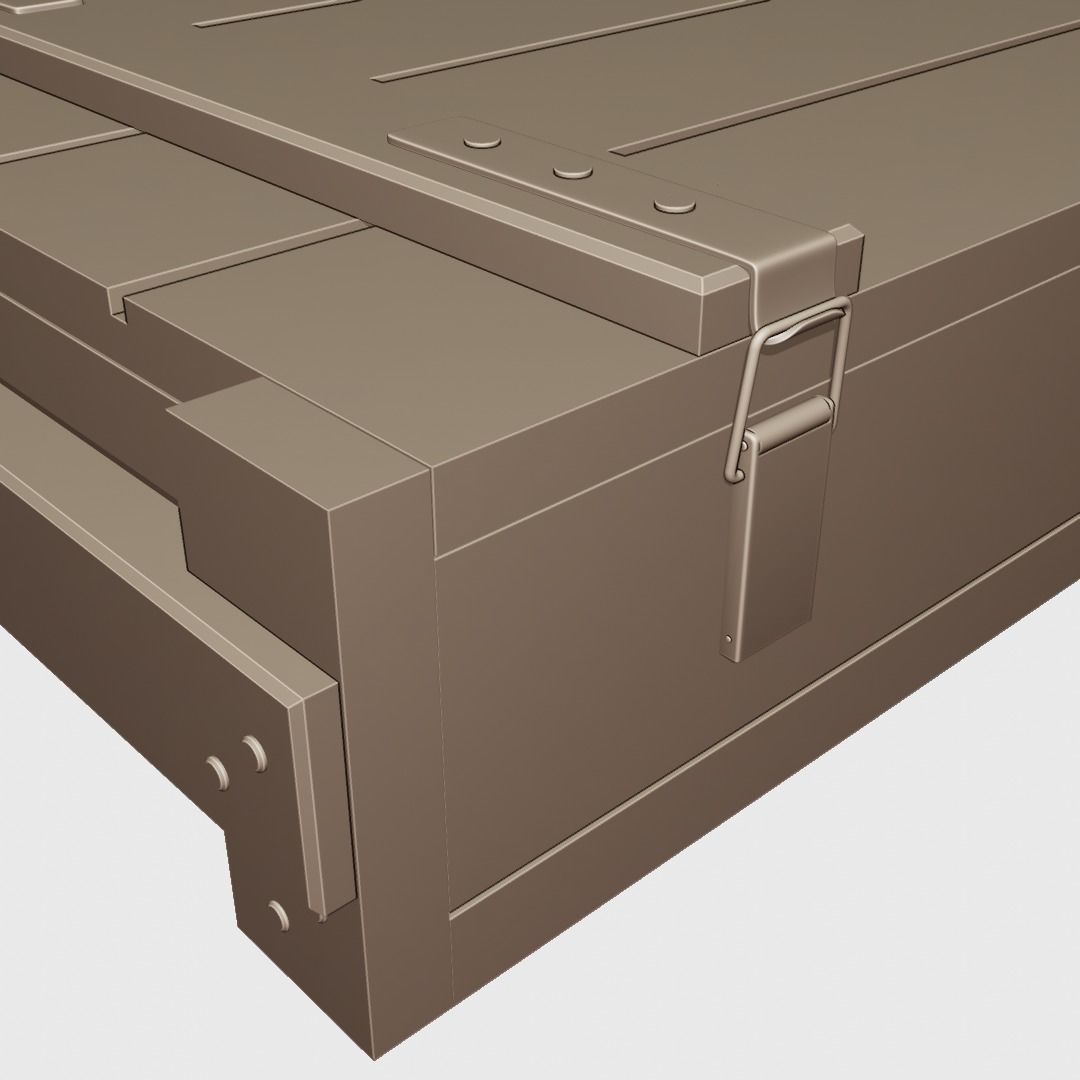 1-35 scale military style low wooden case for diorama 3D model_3