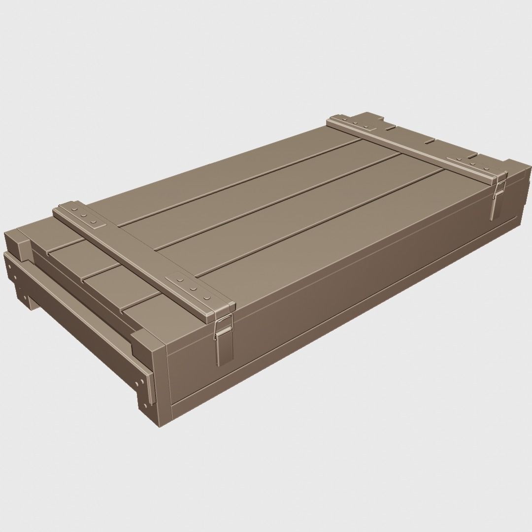 1-35 scale military style low wooden case for diorama 3D model_1