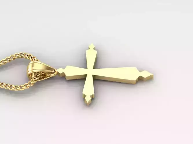 Light Gold 18K Cross Pendant 1CP100