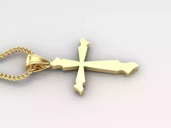 Light Gold 18K Cross Pendant 1CP099